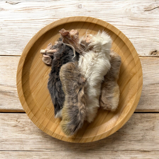 Fuzzy Rabbit Feet Chew