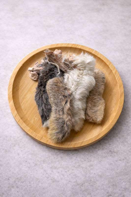 Fuzzy Rabbit Feet Chew