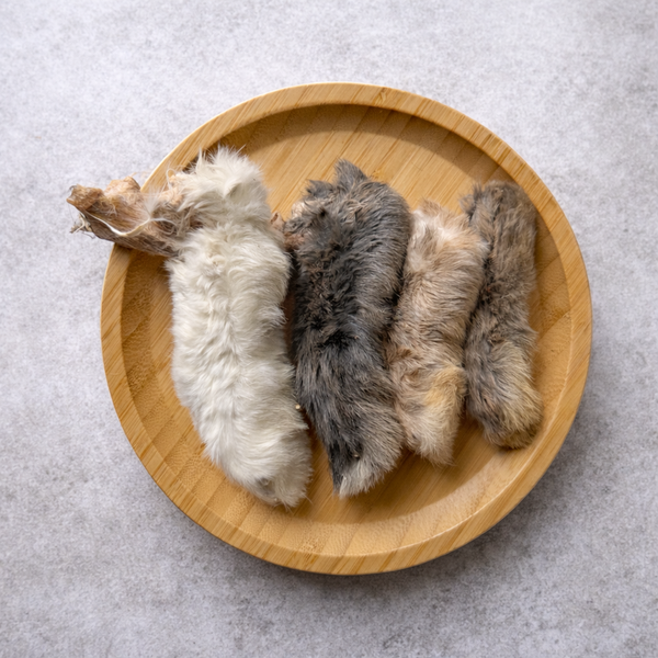 Fuzzy Rabbit Feet Chew
